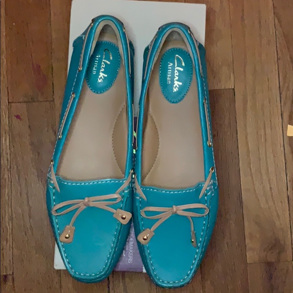 Clarks Flat Shoes Turquoise